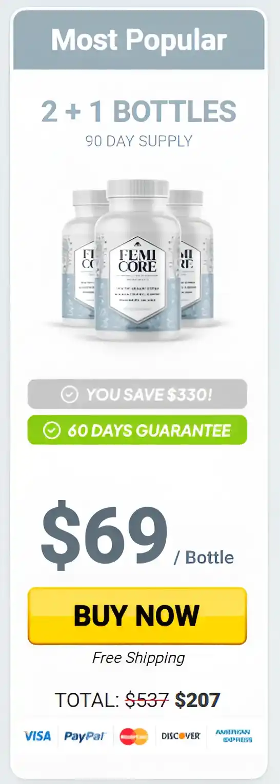 FemiCore  3  bottles  pricing